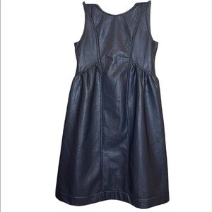 Minimal Girls PU Faux Leather Sleeveless Babydoll Dress Size 16 Youth